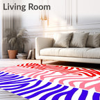 Bold Tri-Color Wavy Stripe Rug