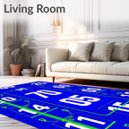 Bold Blue Number Collage Rug