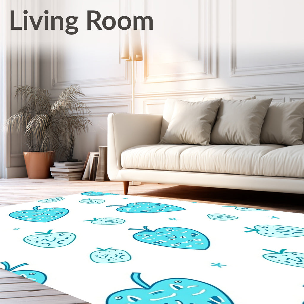 Aqua Berry Medley Repeating Pattern Rug