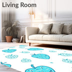 Aqua Berry Medley Repeating Pattern Rug