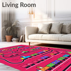 Playful Train Track Kids Rug
