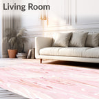 Soft Pink Watercolor Floral Blossom Rug
