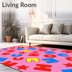Pink Pop Alphabet Stars Rug