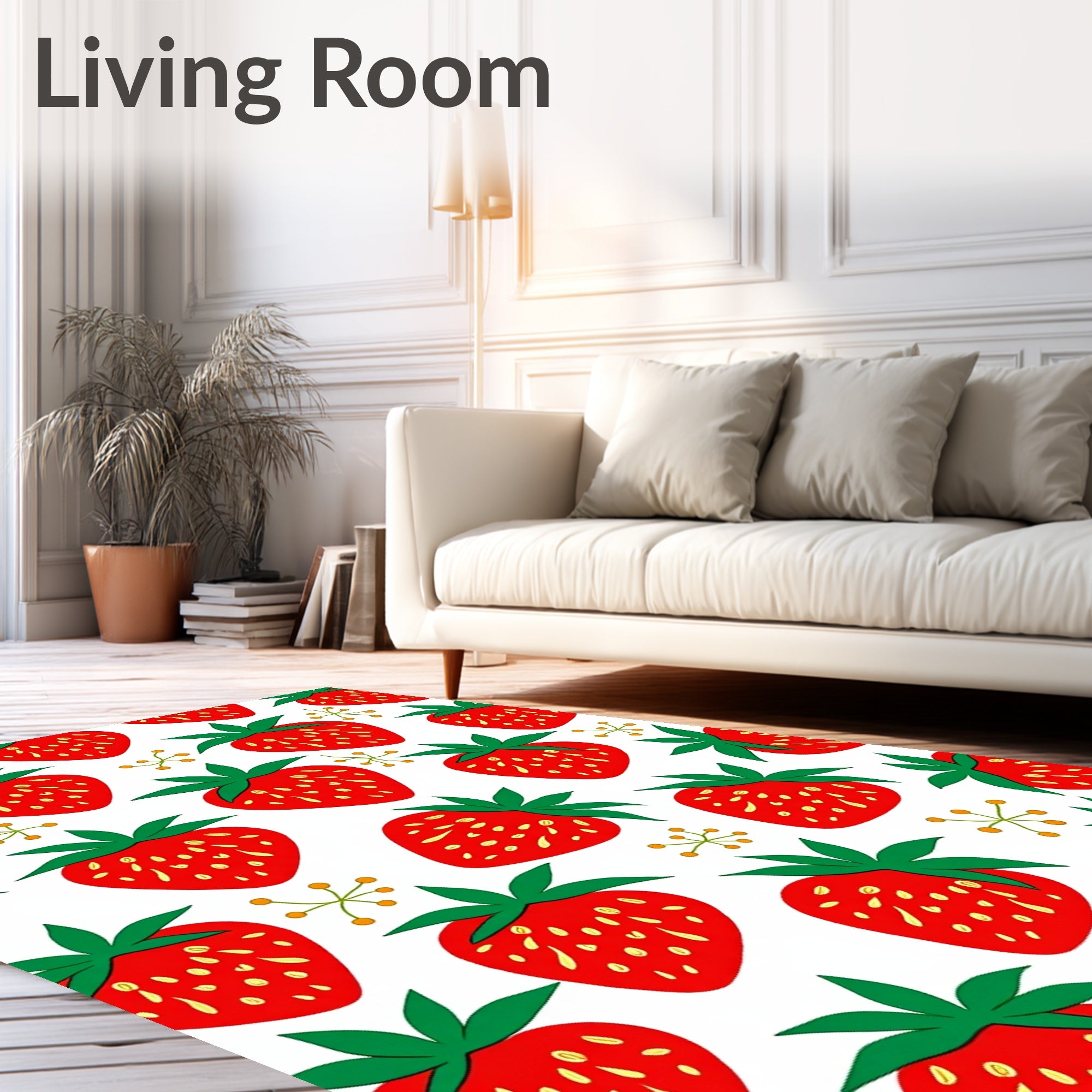Sweet Red Strawberry Berry Patch Rug