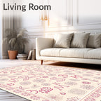 Pink Daisy Alphabet Collage Rug