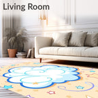 Whimsical Cloud Stars Swirls Rug