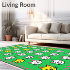 Cute Yellow and White Cat Faces Rug