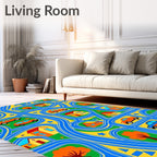 Playful Town Map Car Adventure Rug