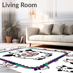 Whimsical Dairy Cow Cartoon Collection Rug