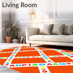 Colorful Diagonal Letter Grid Rug