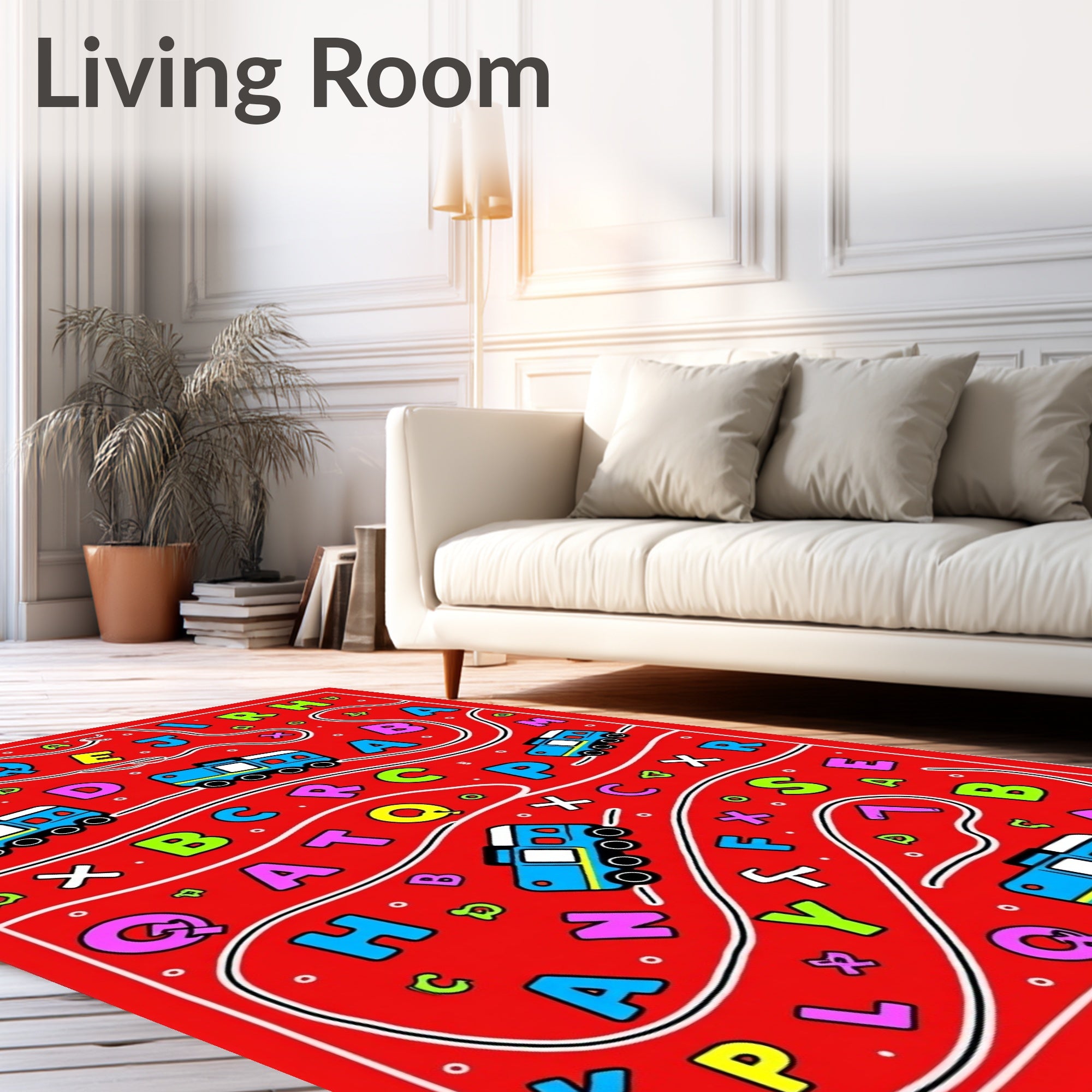 Red Train Alphabet Kid's Play Rug