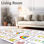 Alphabet Rainbow Animal Character Rug