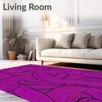 Vibrant Magenta Textured Swirls Rug