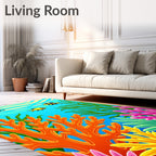 Vibrant Undersea Coral Fish Scene Rug