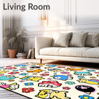 Cute Kawaii Animals Floral Explosion Rug