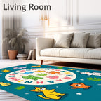Colorful Cartoon Animals Alphabet Circle Rug
