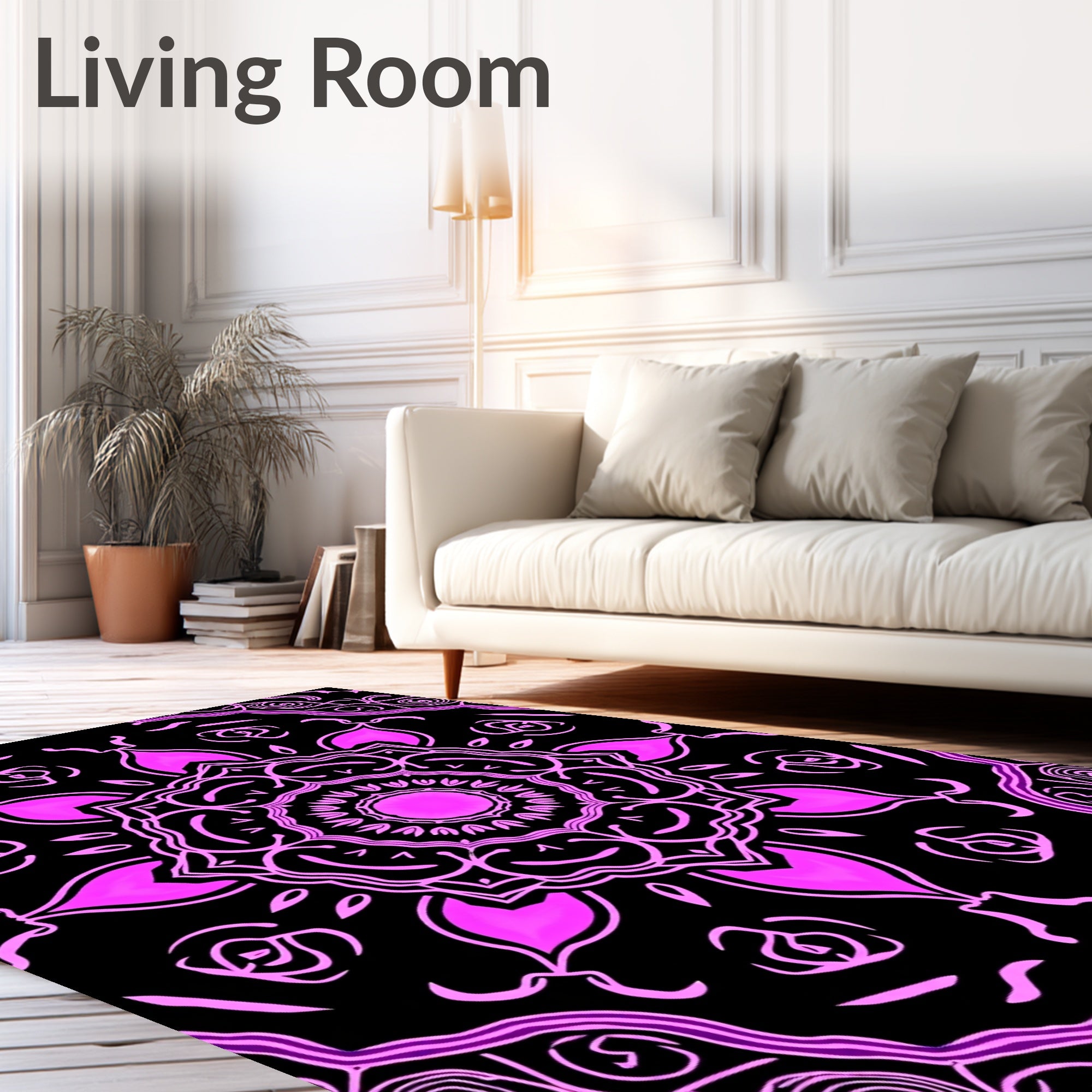Vibrant Pink Mandala Bloom Rug