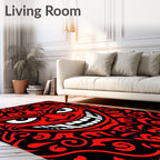 Fierce Red Tribal Face Rug
