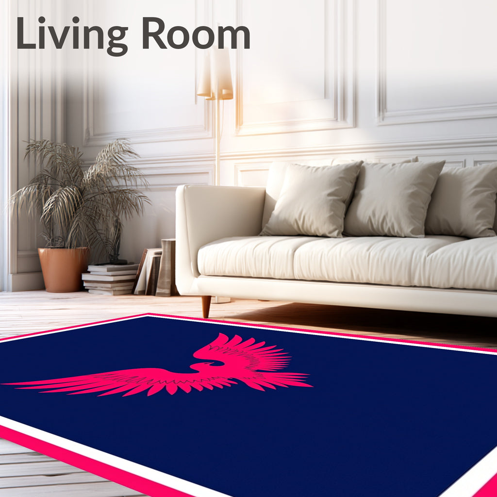Bold Pink Eagle Navy Border Rug