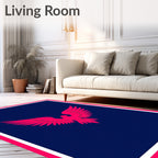 Bold Pink Eagle Navy Border Rug