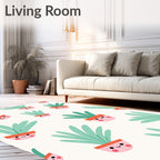 Whimsical Potted Plants Playful Arrangement Rug