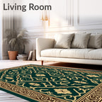 Emerald Green Floral Intertwining Vine Rug