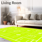 Acid Yellow Geometric Schematic Layout Rug