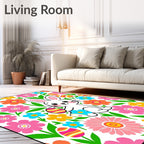 Happy Easter Bunny Floral Egg Rug