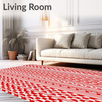 Bold Red Graphic Stripe Collage Rug
