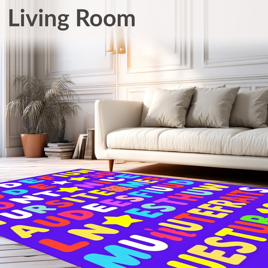 Colorful Alphabet Stars Numbers Rug