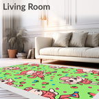 Pink Fairy Garden Polka Dot Rug