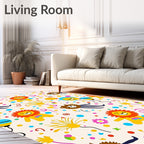 Cheerful Lion Balloon Party Confetti Rug