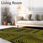 Bold Yellow Linear Geometric Rug