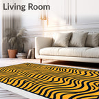 Golden Onyx Wave Overlay Rug
