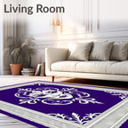 Elegant White Venetian Mask Purple Rug