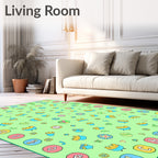 Whimsical Colorful Abstract Icons Rug