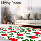 Red Strawberry Leaf Scatter Rug
