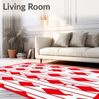 Bold Red Diamond Stripe Rug