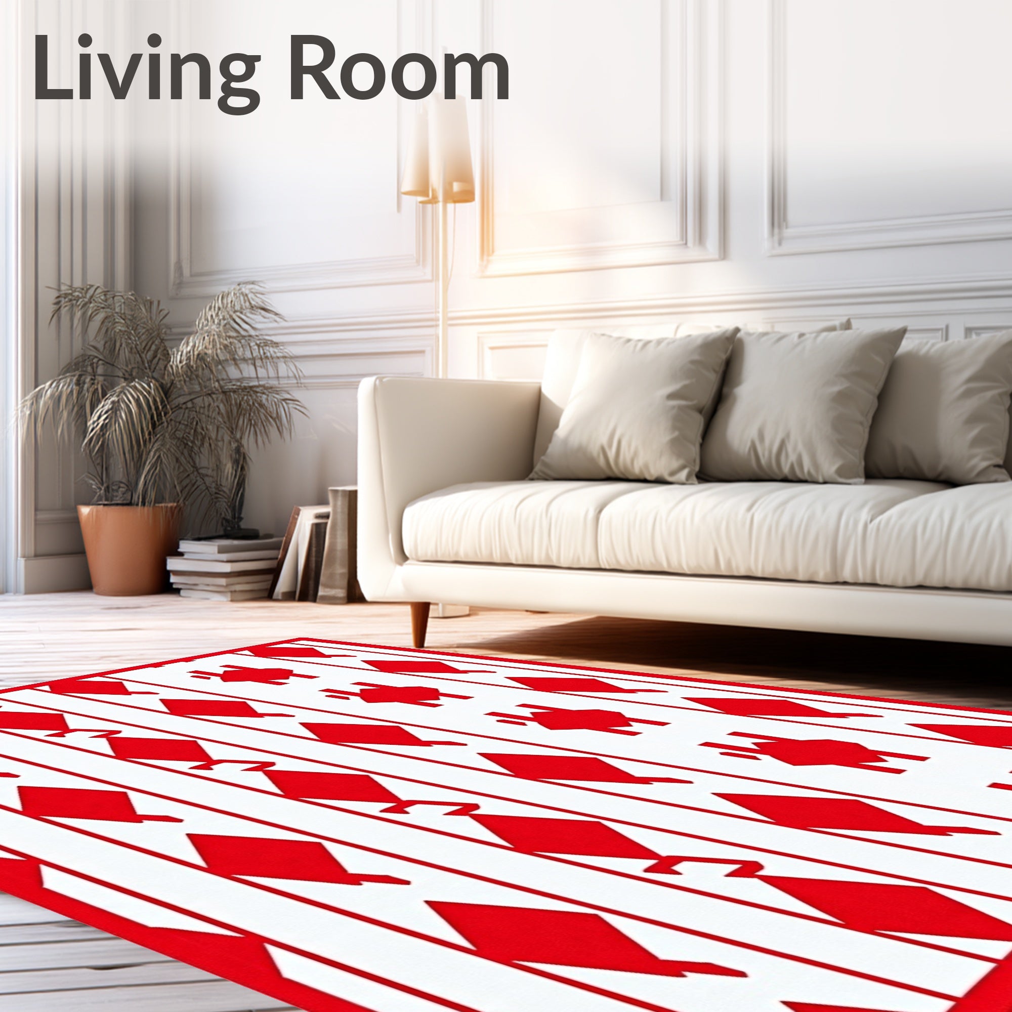 Bold Red Diamond Stripe Rug