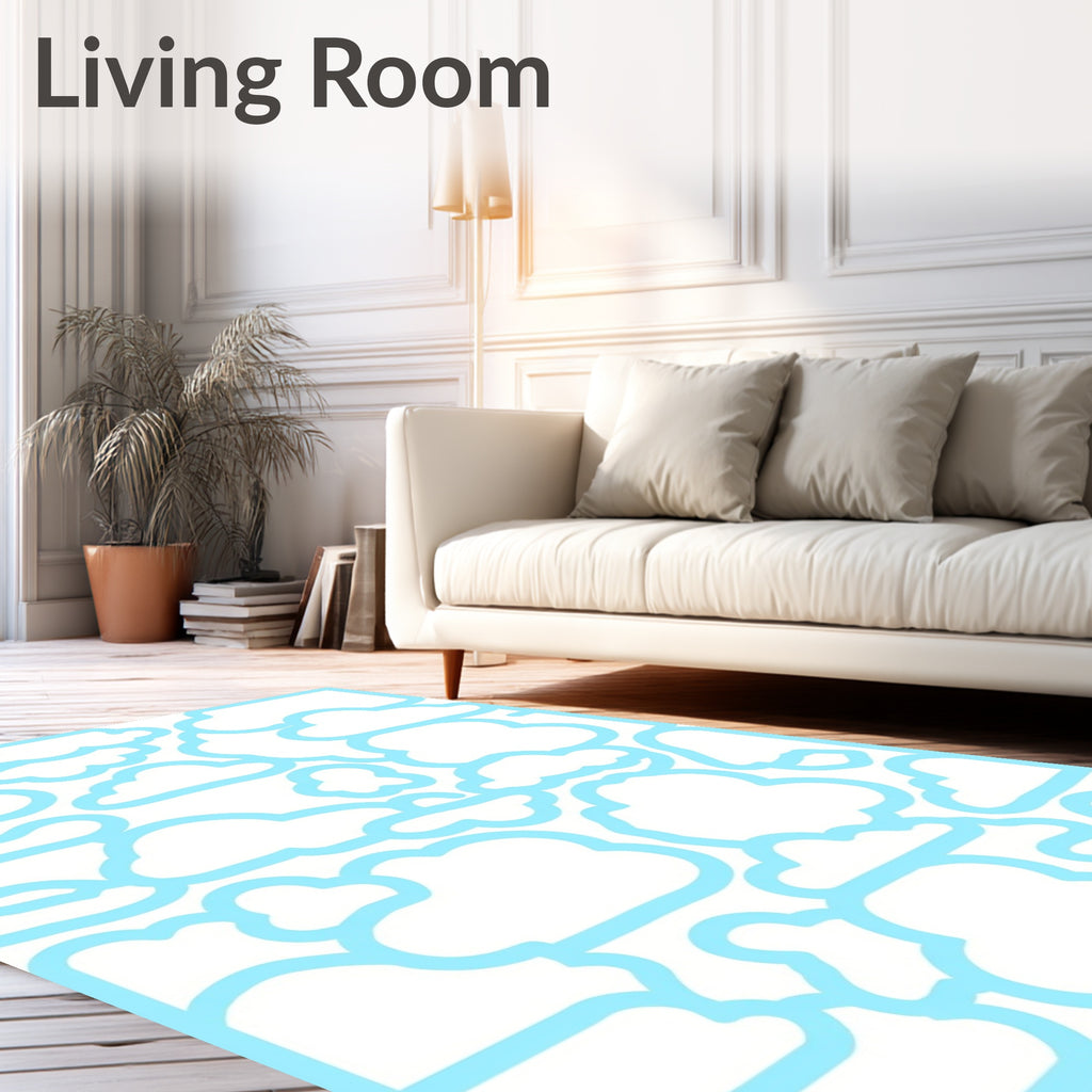 Sky Blue Cloudscape Scatter Rug
