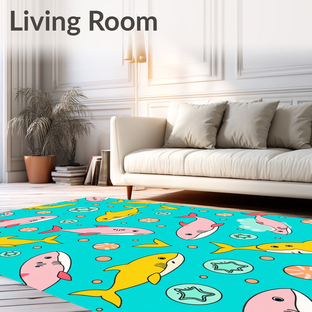 Juvie Marine Life Shark Whimsical Animals Rug