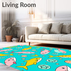 Juvie Marine Life Shark Whimsical Animals Rug