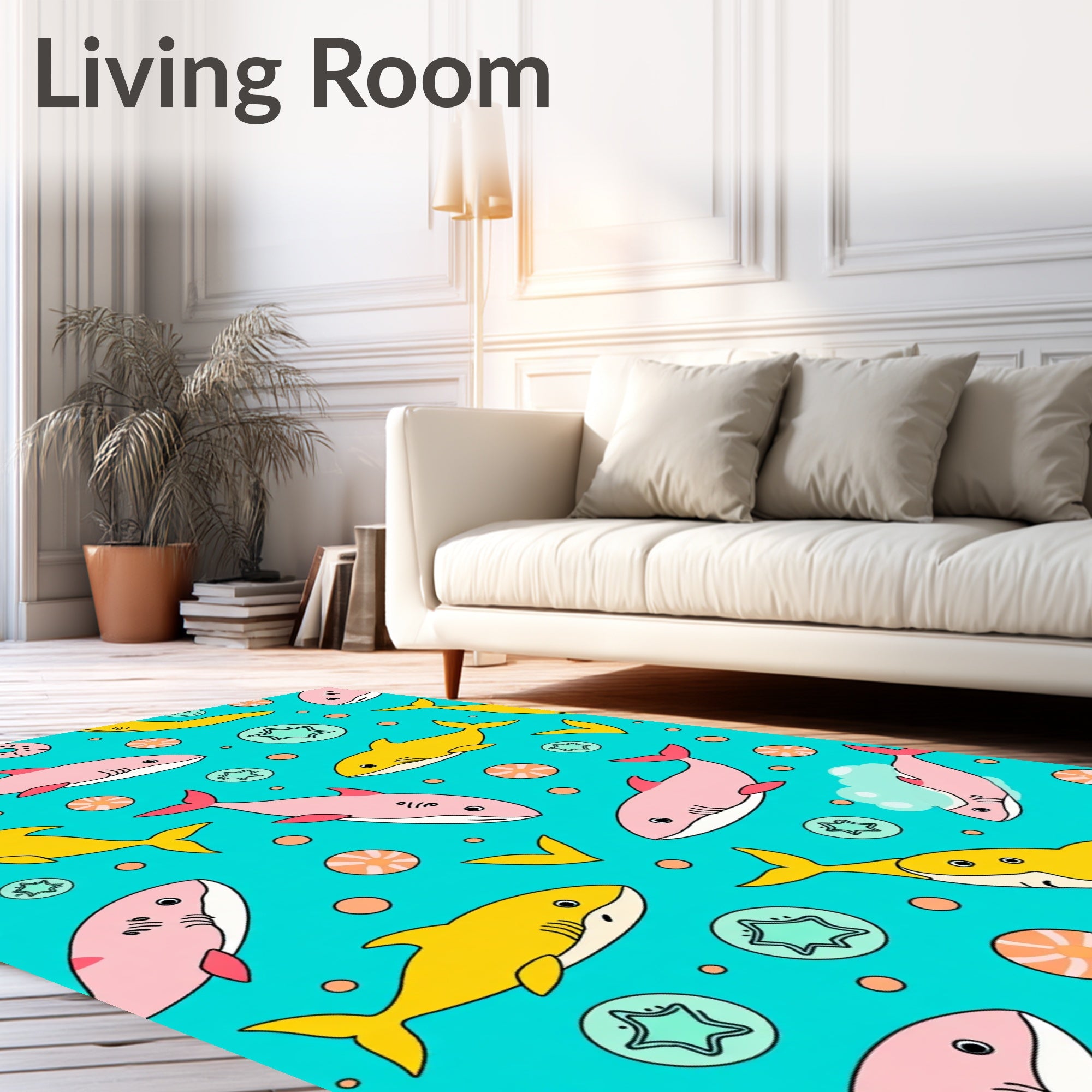 Juvie Marine Life Shark Whimsical Animals Rug