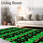 Whimsical Green Creature Collection Rug