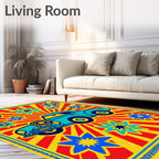Retro Teal Car Starburst Rug
