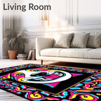 Vibrant Psychedelic Dog Portrait Rug