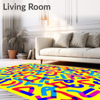 Pop Art Yellow Abstract Shapes Rug