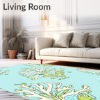 Light Blue Coral Starburst Rug