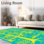 Yellow Treehouses In Tropical Jungle Rug