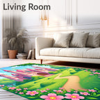Whimsical Pink Castle Garden Path Rug